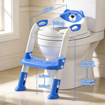 Potty Training Toilet for Toddlers, 2-in-1 Potty Training seat, Anti-Slip (Chocolate, Bear)