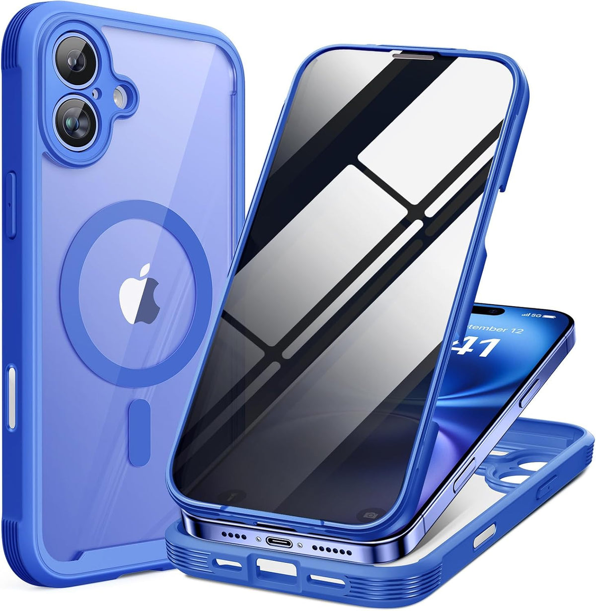 Miracase for iPhone 17 Pro Privacy Series Case, Magsafe, Deep Blue