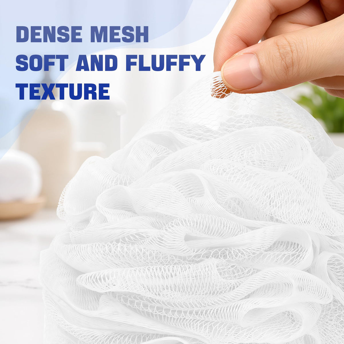 AmazerBath Loofah Sponge 75g/Piece, Exfoliating Bath Sponge Body Scrubber - Loofa Set of 4 Flower Color (Large, Green-Purple)