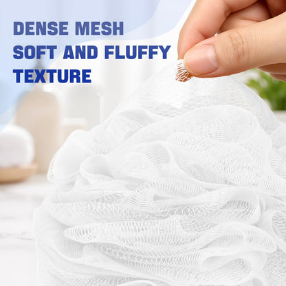 AmazerBath Loofah Sponge 75g/Piece, Exfoliating Bath Sponge Body Scrubber - Loofa Set of 4 Flower Color (Large, Green-Purple)