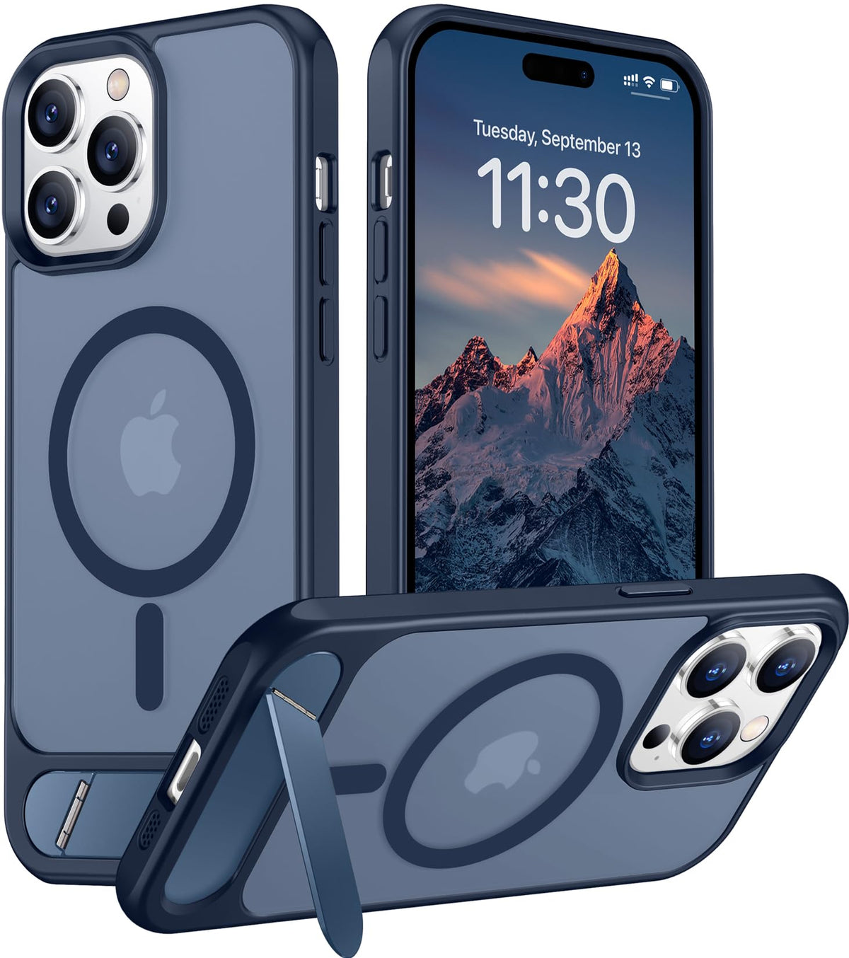 Temdan Magnetic Compatible with iPhone 16 Pro Max Case, [Built-in Invisible Kickstand][Compatible with MagSafe] [Military Grade Shockproof] Slim Translucent Matte Phone Case for iPhone 16 Pro Max 6.9"