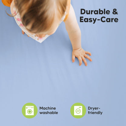 2pk Mini Crib Sheets Fitted 38x26 Pack N Play Mattress Sheet (Bumble Bear)