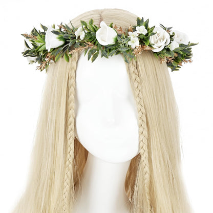 Pink Bohemian Flower Crown, Fairy Babys Breath Flower Headband