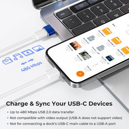 Basesailor USB to USB C Adapter,USBC Female to USB A Male Charger Adapter