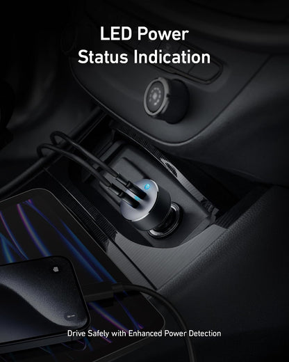 Anker 40W 2-Port PowerIQ 3.0 USB C Fast Charging Car Charger