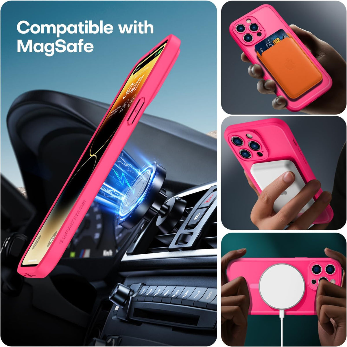 ImpactStrong Magnetic Guard Designed for iPhone 17 Air Case [Camera Protection] [Military Grade Drop Tested] [Compatible with MagSafe] Slim Translucent Matte Phone Case (6.6") - Navy Blue