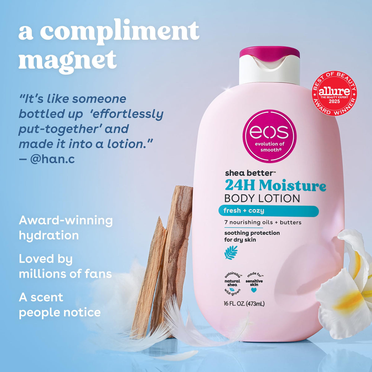 eos Shea Better Body Lotion- Crème de Pistachio, Natural Shea, 16 fl oz