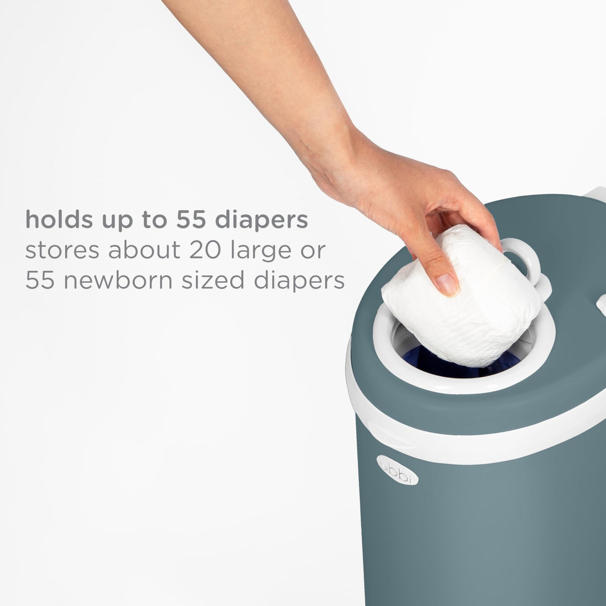 Ubbi Stainless Steel Diaper Pail, No Special Bags, Odor-Locking, White