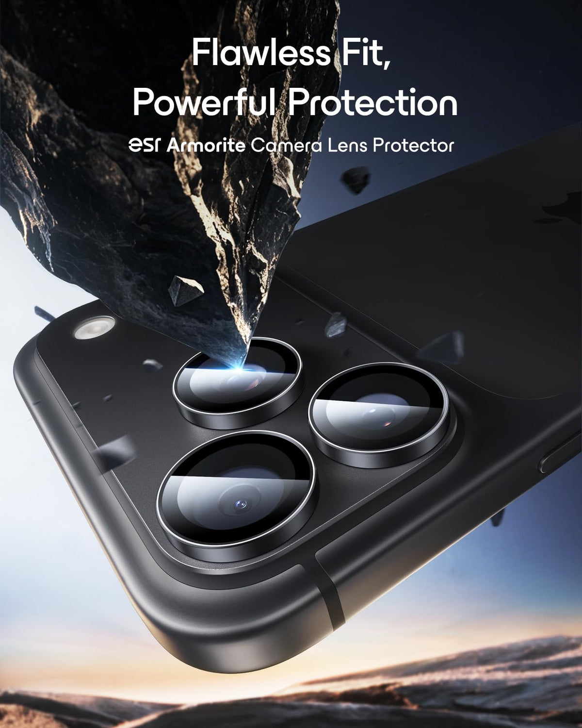 ESR for iPhone 17 Pro Max/17 Pro Camera Lens Protector, 1 Pack, Black