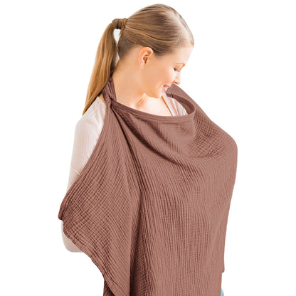 Konssy Muslin Nursing Cover Up for Breastfeeding with Rigid Hoop