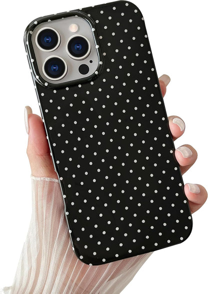 Yeddabox for iPhone 15 Case Cute Polka Dot Phone Case Soft TPU Slim Shockproof Phone Cover for Women Girls, Blue