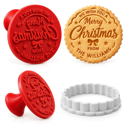 Personalized Cookie Stamp for Family Name Christmas Cookies & Gifts