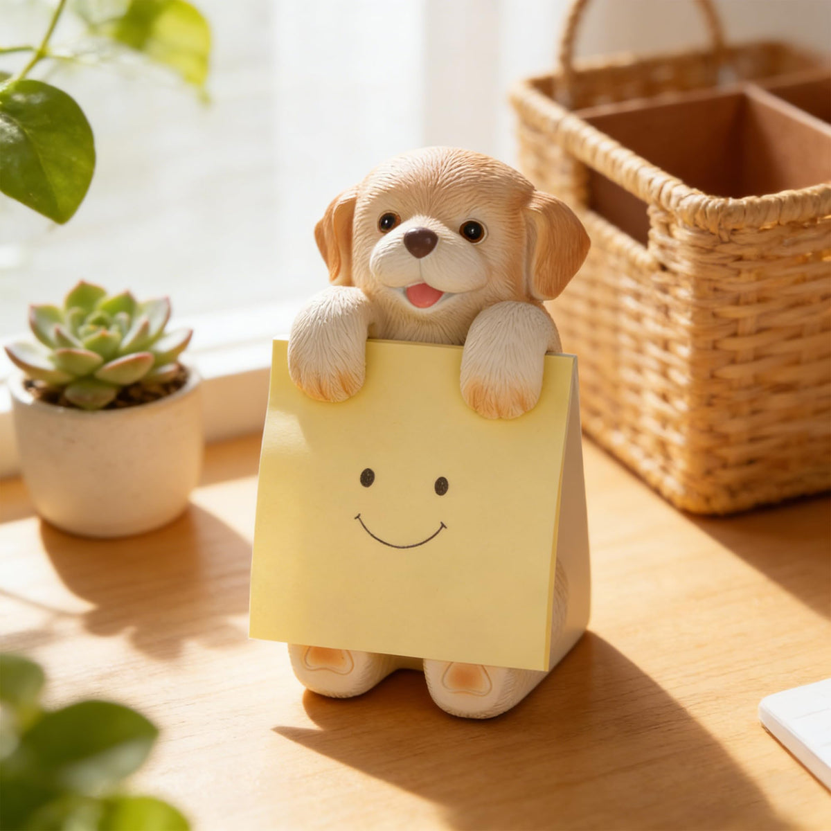 Dog Pop-Up Sticky Note Dispenser for 3x3 in Notes, Black & White