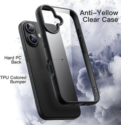 JETech Case for iPhone 16, Anti-Yellowing, Clear