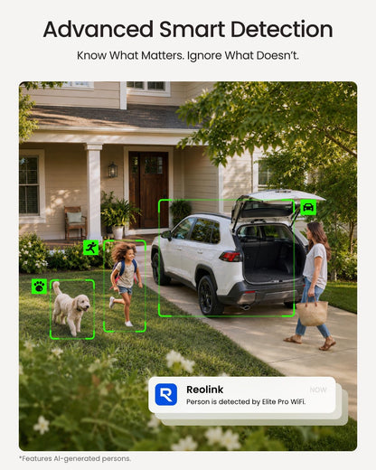 REOLINK Elite Pro WiFi, 16MP Outdoor Security Camera, 180° Panoramic View