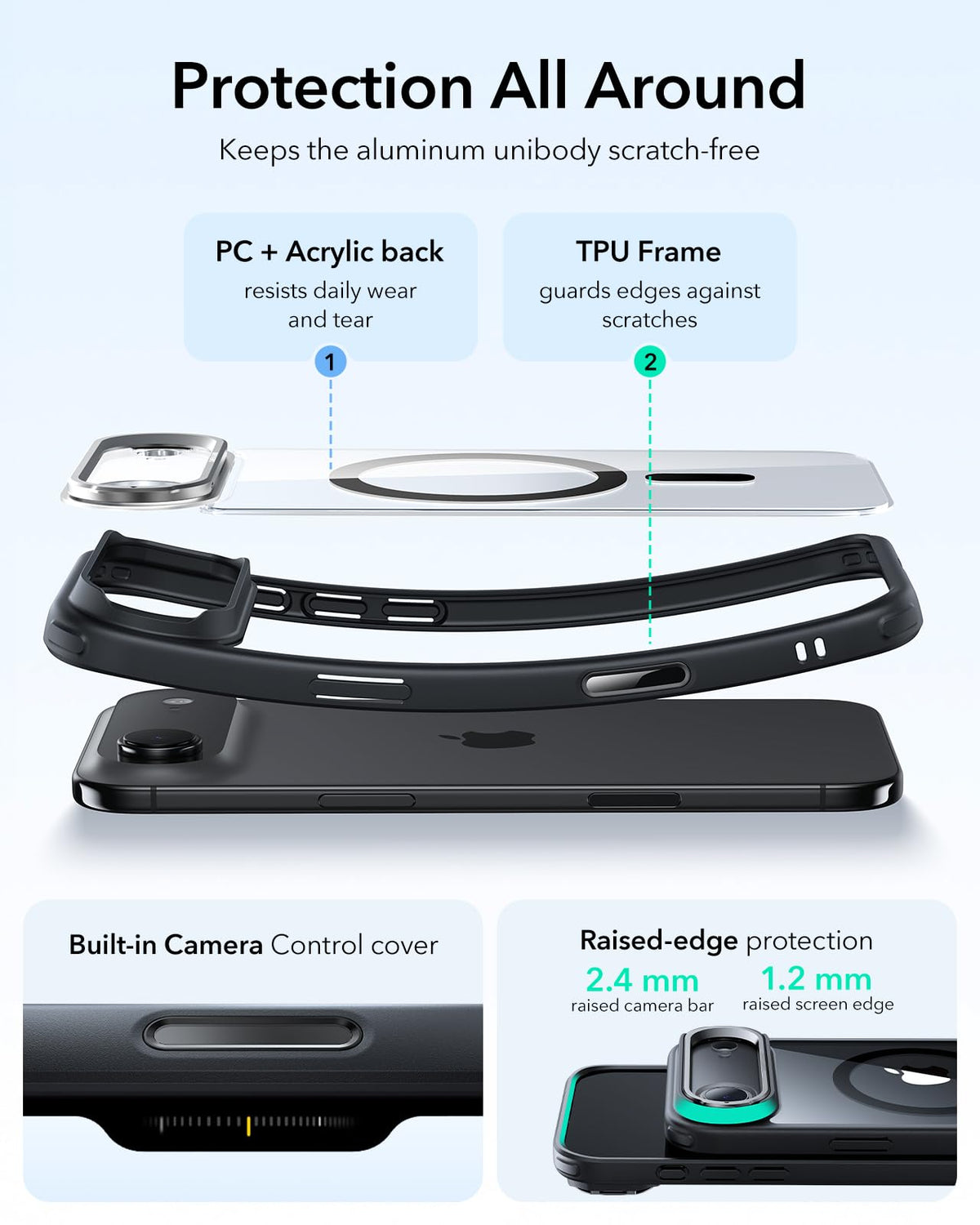 ESR Classic Hybrid for iPhone 18 Pro Max/17 Pro Max Case with Flex Stand