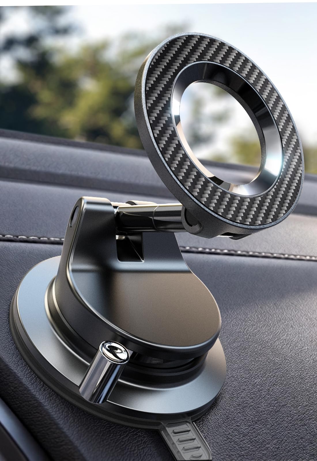 LISEN for MagSafe Car Mount [3800gf Strong Magnet&90+LBS Suction] 360° Adjustable Vacuum Magnetic Phone Holders for Your Car, for iPhone 18 Pro Max 17 16 15 Car Accessories Women Men Smartphone White