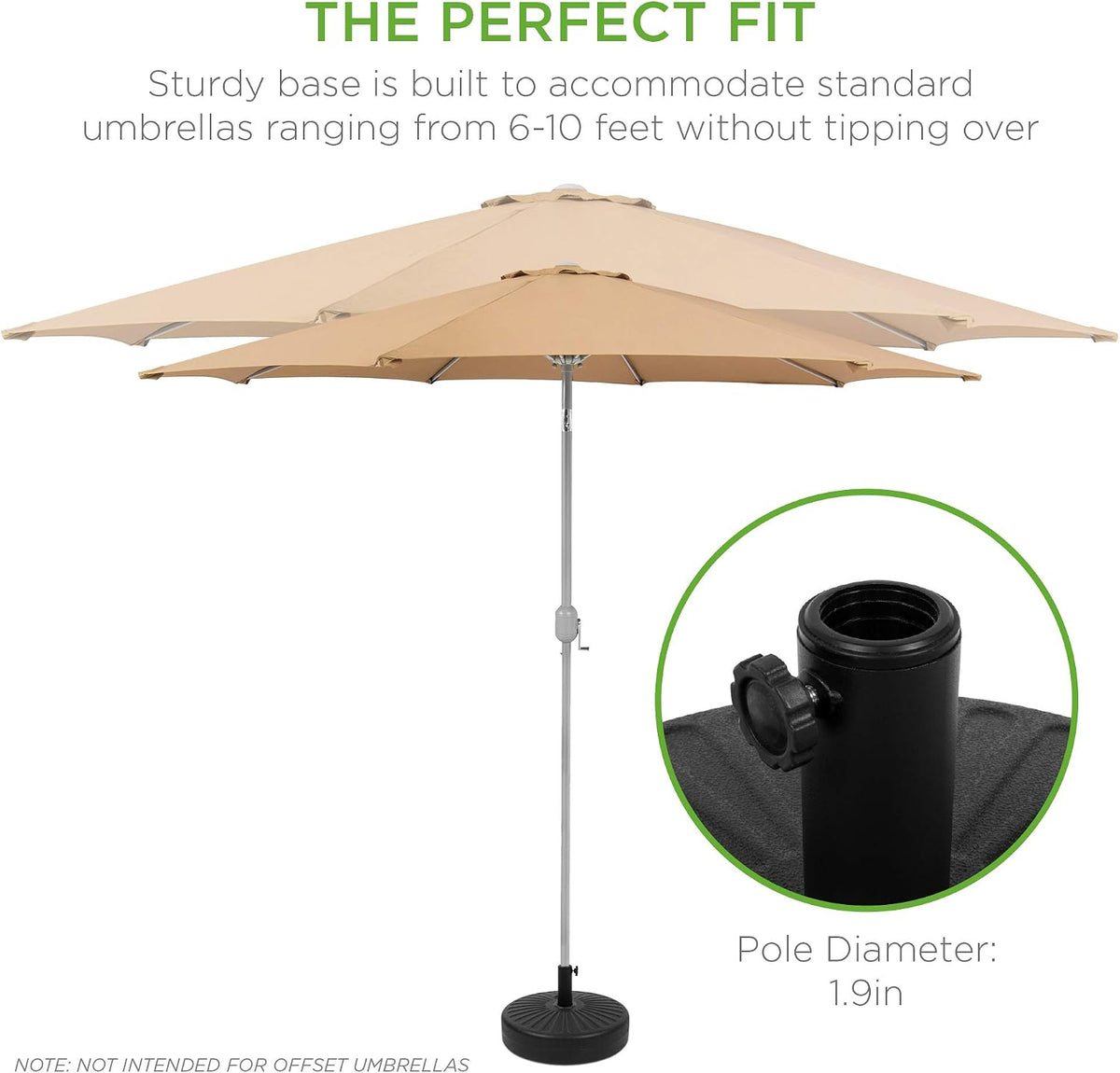Best Choice Products Fillable Umbrella Base Stand Round Sunburst Plastic Patio Umbrella Base Stand, Pole Holder for Outdoor, Lawn w/ 55lbs Weight Capacity, Adjustment Knob