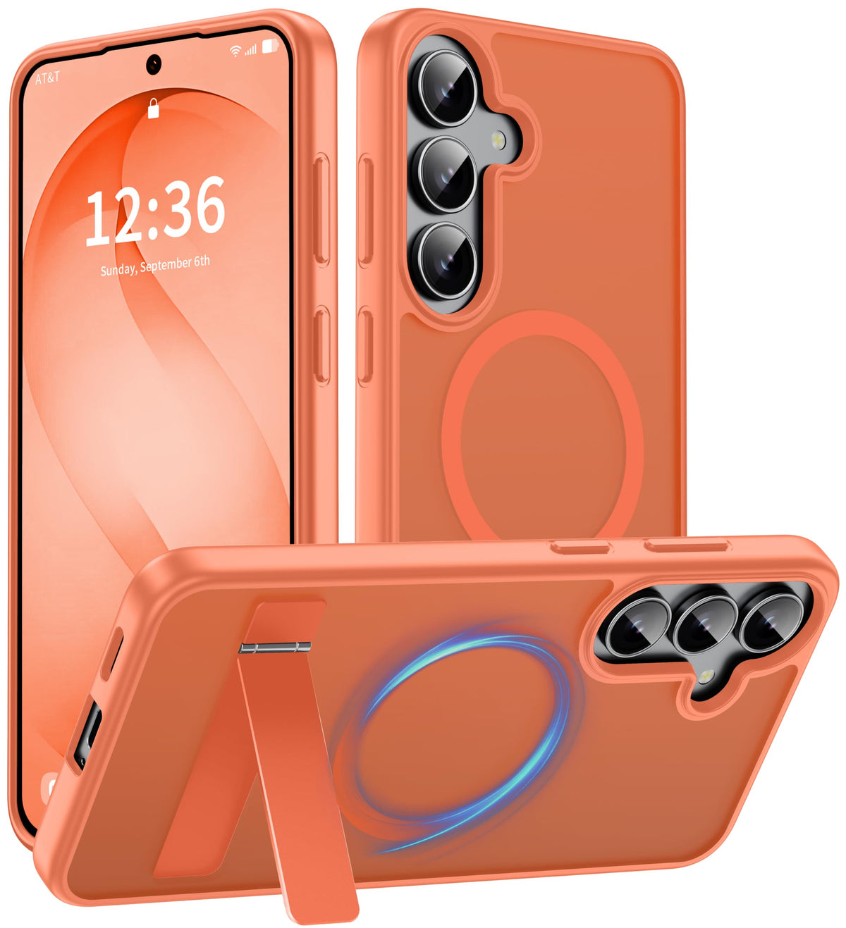 Magnetic Compatible with iPhone 16 Case, [Built-in Kickstand][Full Camera Protection][Compatible with MagSafe][Anti-Fingerprint] Shockproof Phone Case for iPhone 16 6.1",Brown