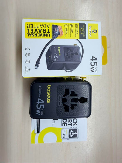 Baseus 70W Universal Travel Adapter, 6-in-1 International Plug Adapter