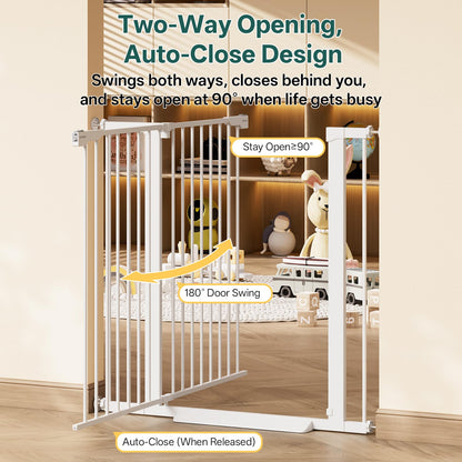 InnoTruth 27-36.6 in Wide Baby Gate for Stairs and Doorways, Black
