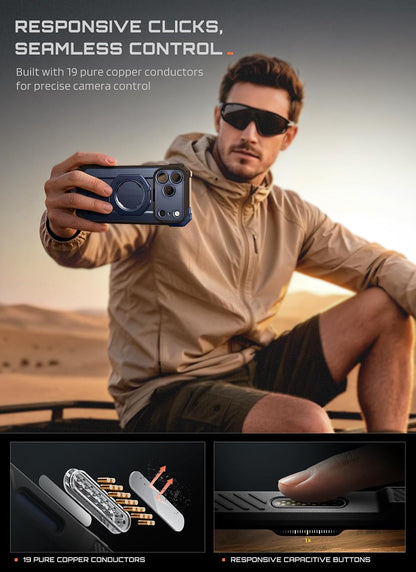 SUPCASE for iPhone 17 Case with Stand & Camera Control Button, Black