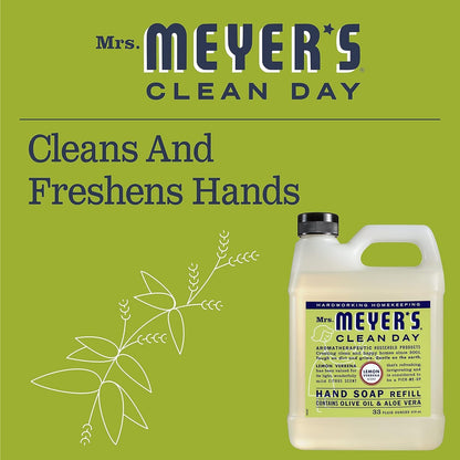 MRS. MEYER'S CLEAN DAY Hand Soap Refill, Lemon Verbena Scent, 33 Fl Oz Bottle
