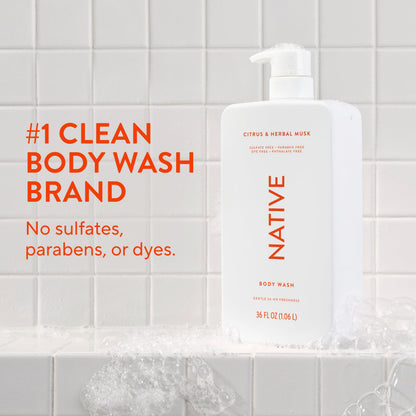 Native Body Wash 3 Pack - Natural Body Wash Women & Men - SLS & Paraben Free - Cucumber & Mint, Coconut & Vanilla, Lavender & Rose