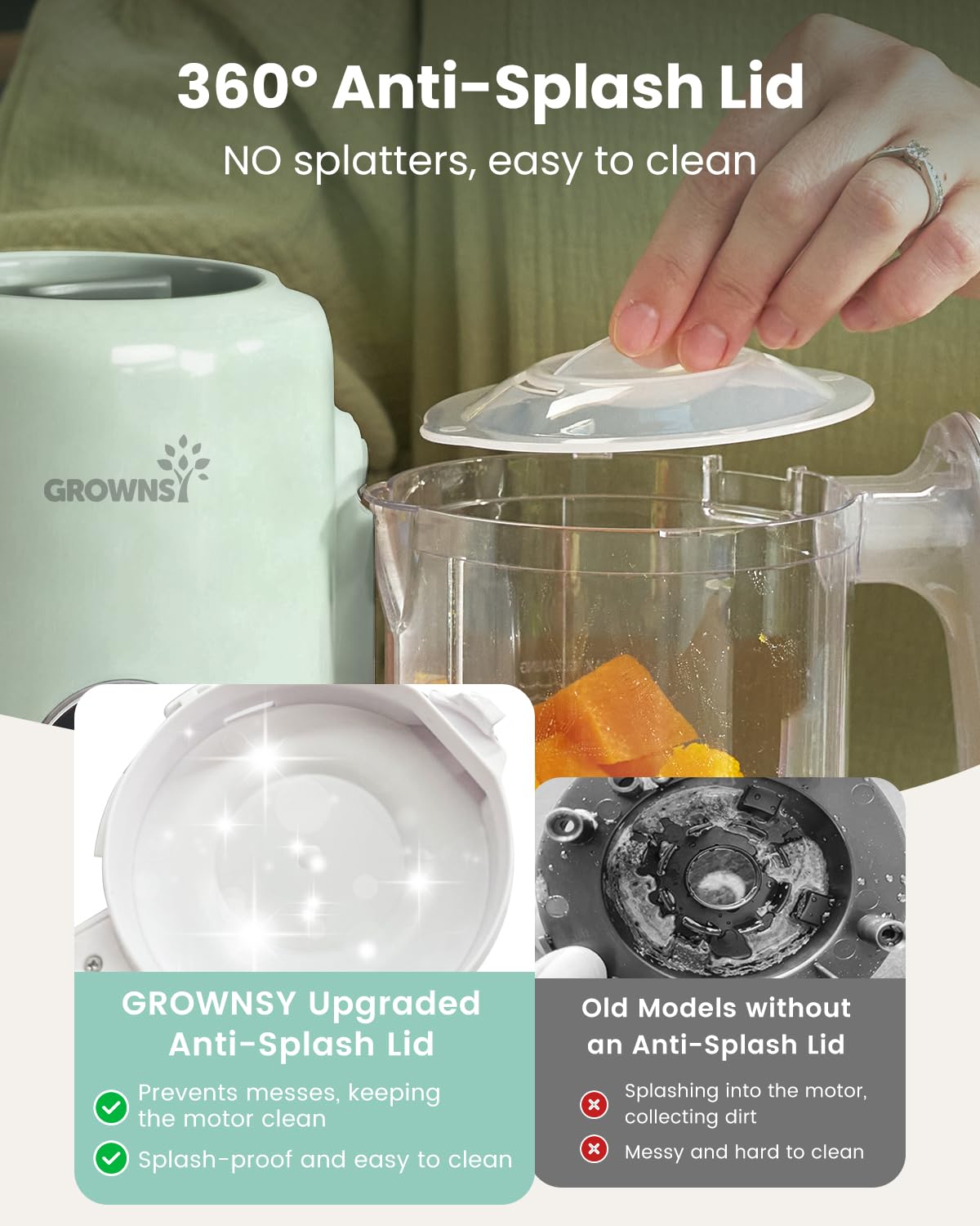Grownsy Baby Food Maker, Steamer & Blender Baby Food Processor, Dark Grey
