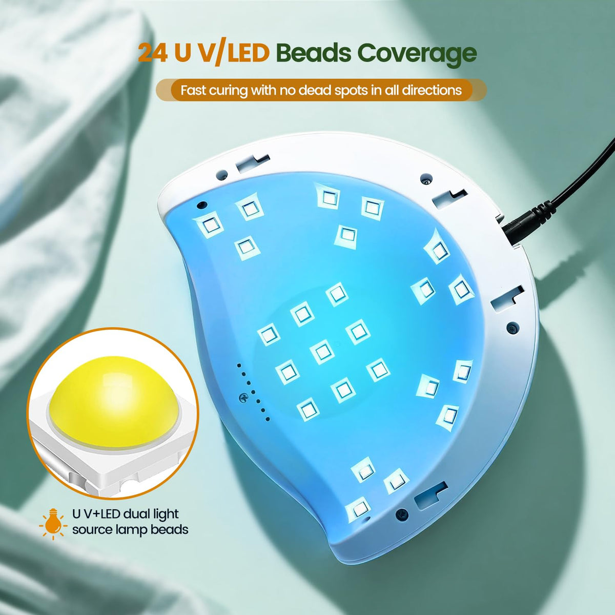 JODSONE Gel Nail Kit,210Pcs BS-74 Short Almond Nail Tips with U V Light
