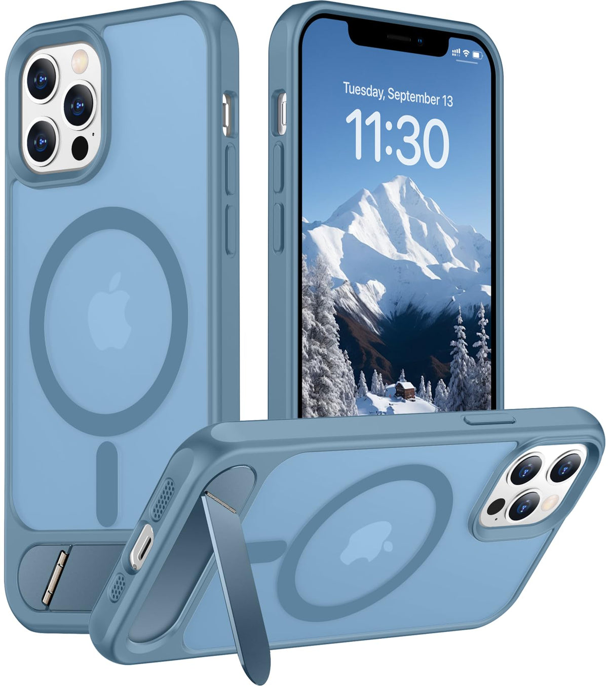 Temdan Magnetic Compatible with iPhone 16 Pro Max Case, [Built-in Invisible Kickstand][Compatible with MagSafe] [Military Grade Shockproof] Slim Translucent Matte Phone Case for iPhone 16 Pro Max 6.9"