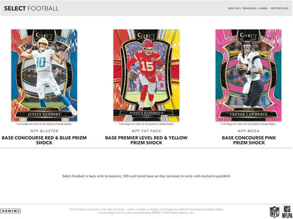 2025 Panini SELECT Football Series Sealed 24 Card Blaster Box Featuring 3 BLASTER EXCLUSIVE Red and Blue Shock Parallel Cards PLUS