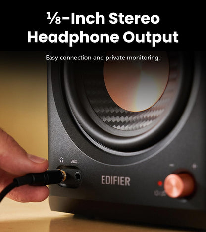 Edifier MR4.5 Bi-Amped Studio Monitor, 80W RMS Bookshelf Speakers - Black