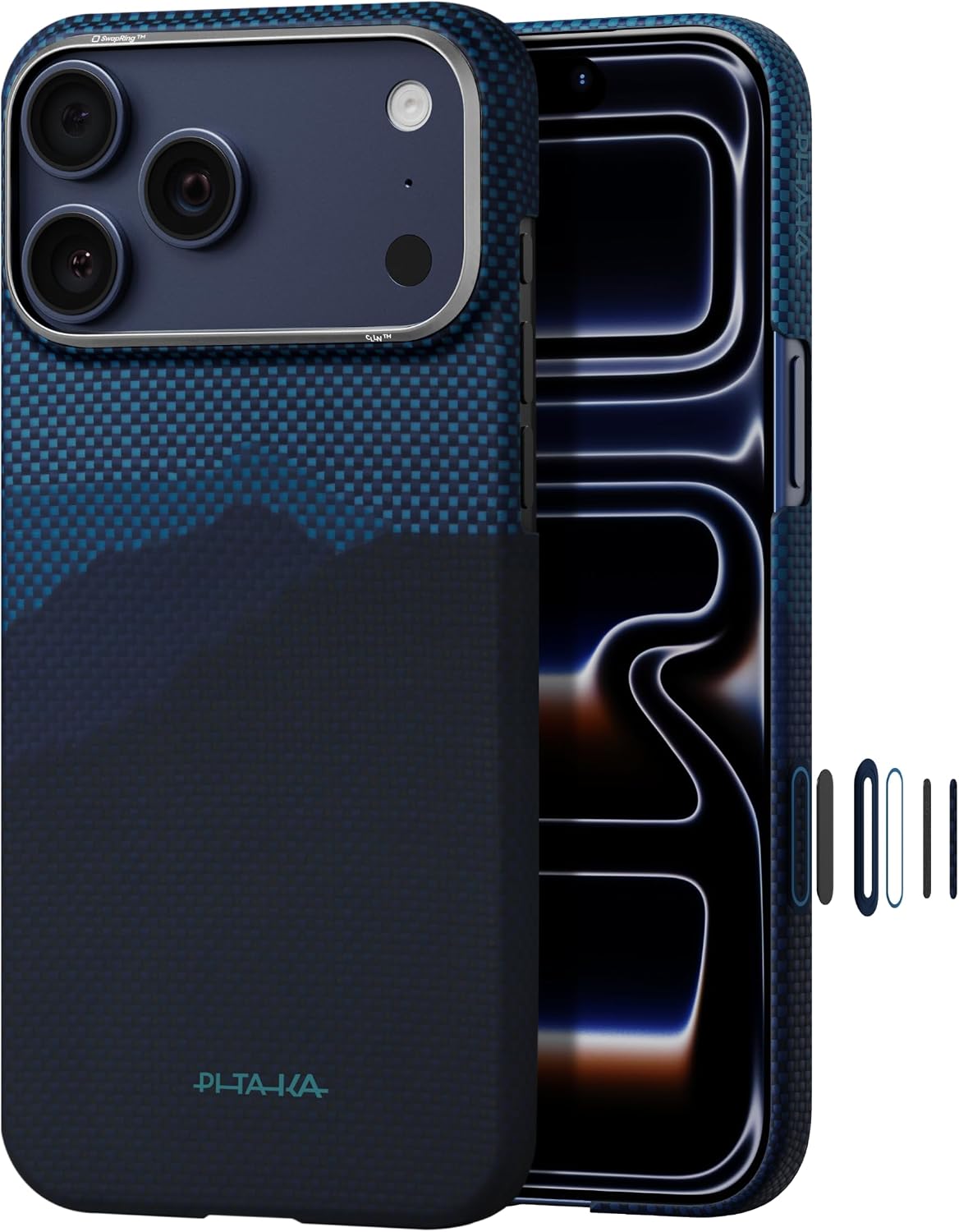 pitaka for iPhone 18 Pro Case 6.3" with Caseless Feeling, Abyss Blue