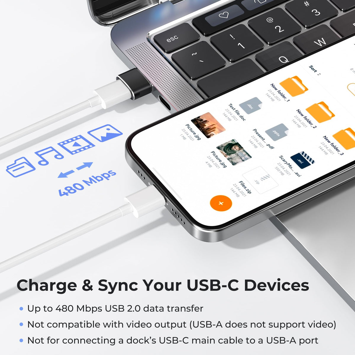 Basesailor USB to USB C Adapter,USBC Female to USB A Male Charger Adapter