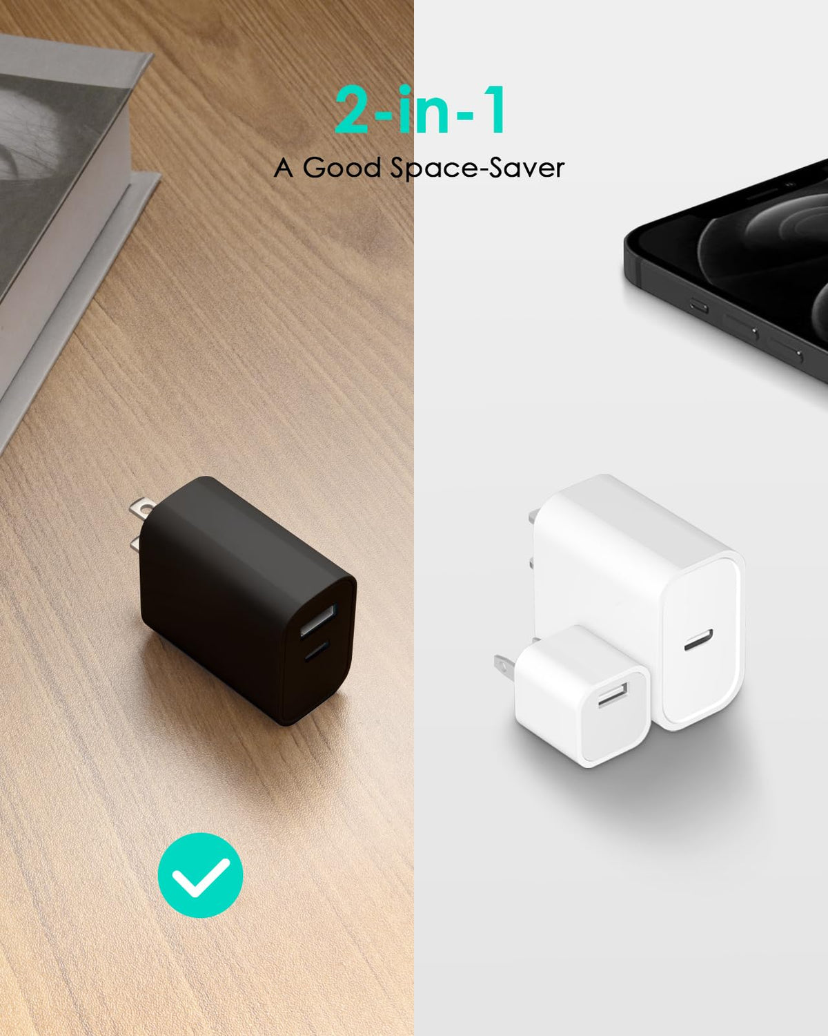 [4 Pack] 20W USB C Charger Block Fast Charging Multiport Adapter