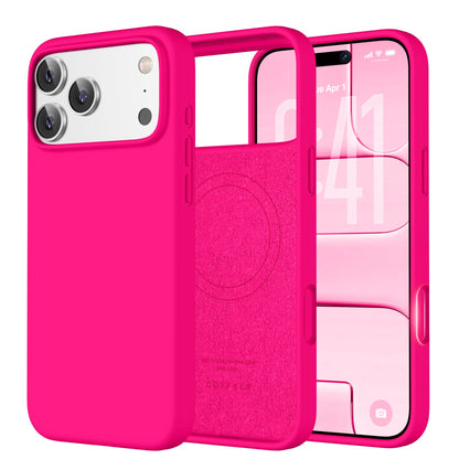 Magnetic for iPhone 18 Pro /17 Pro Case Silicone, Wine Red
