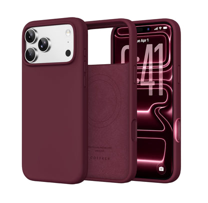 Magnetic for iPhone 18 Pro /17 Pro Case Silicone, Wine Red