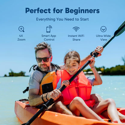 AKASO EK7000 4K30FPS 20MP WiFi Action Camera with EIS Ultra HD 131FT Waterproof Underwater Camera Remote Control 4X Zoom Support External Microphone