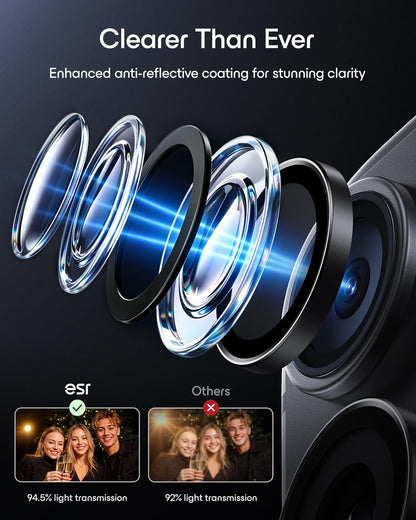 ESR for iPhone 17 Pro Max/17 Pro Camera Lens Protector, 1 Pack, Black