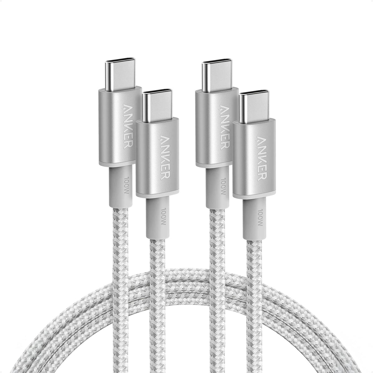 Anker USB C to USB C Cable, 100W Fast Charging Cable (2-Pack, 6 ft, Black)