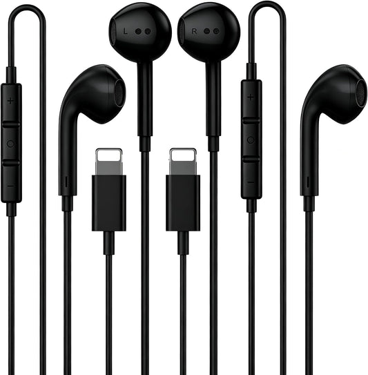 2 Pack [Apple MFi Certified] Wired Headphones for iPhone 14 13 12 Pro Max