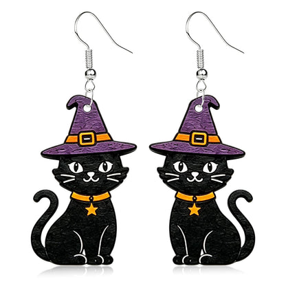 Hocus Pocus Earrings for Women Spooky Witch Halloween Pumpkin Earrings Halloween Accessories Witch Jewelry