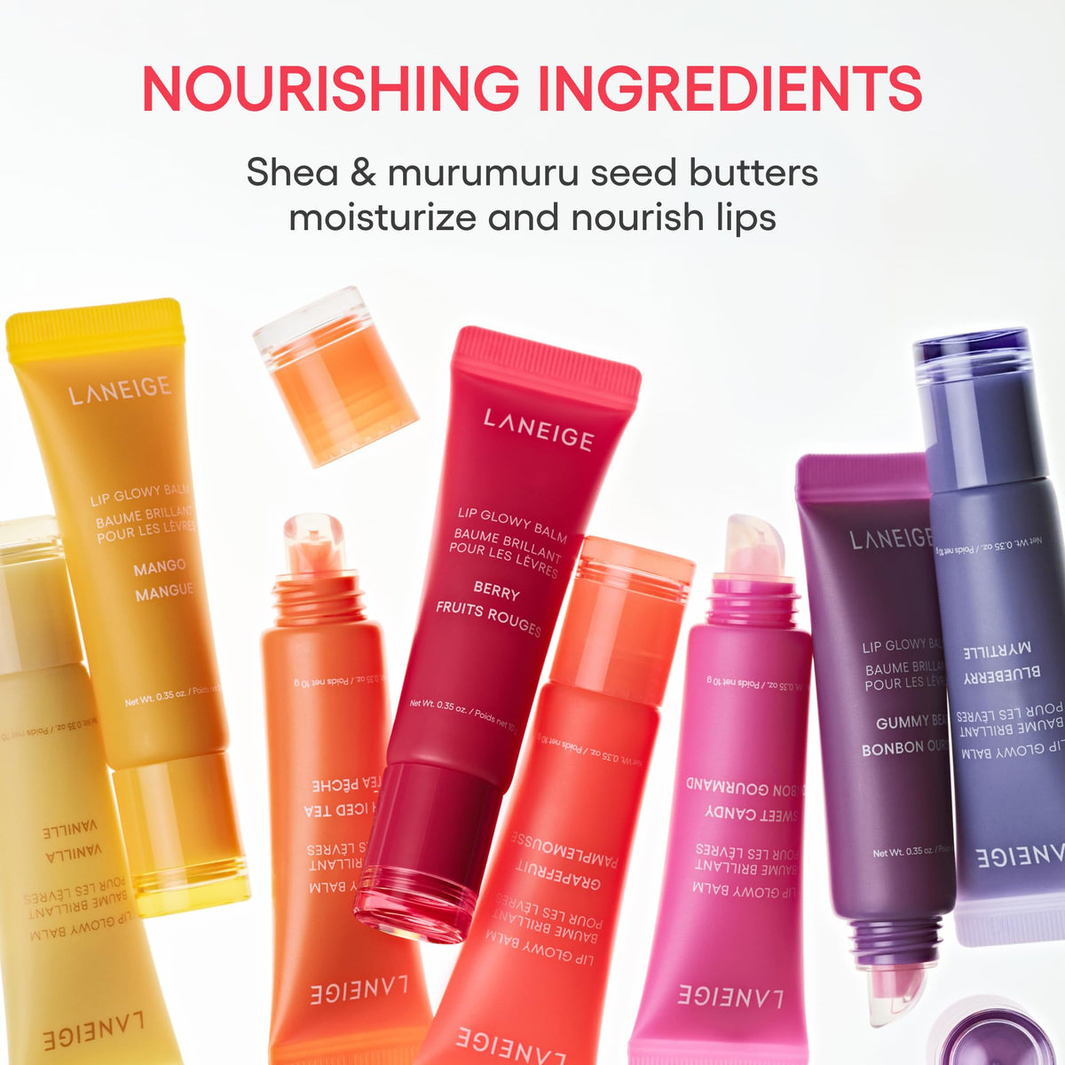 LANEIGE Lip Glowy Balm | Sheer Tinted Lip Treatment Balm Tube
