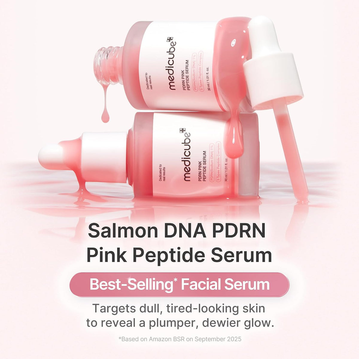 medicube PDRN Pink Peptide Serum with Salmon DNA, Firmer, Even-Looking Skin