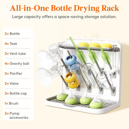 Lifewit 10-Hooks Baby Bottle Drying Rack for Countertop, BPA Free