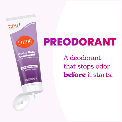 Lume Whole Body Deodorant - Cream Tube - 3 oz, 2 pk (Soft Powder)