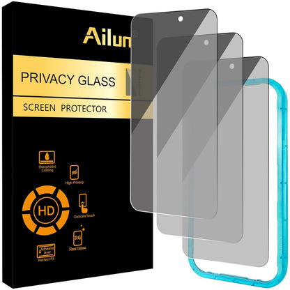 Ailun 3 Pack Privacy Screen Protector for iPhone 17 Pro Max, Tempered Glass