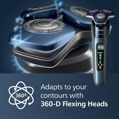 Philips Rechargeable Wet/Dry Electric Shaver with SenseIQ and Comfort Glide Ring Technology, Battery Powered, Silver