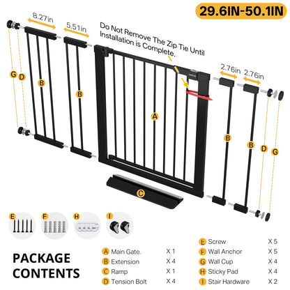 InnoTruth 27-36.6 in Wide Baby Gate for Stairs and Doorways, Black